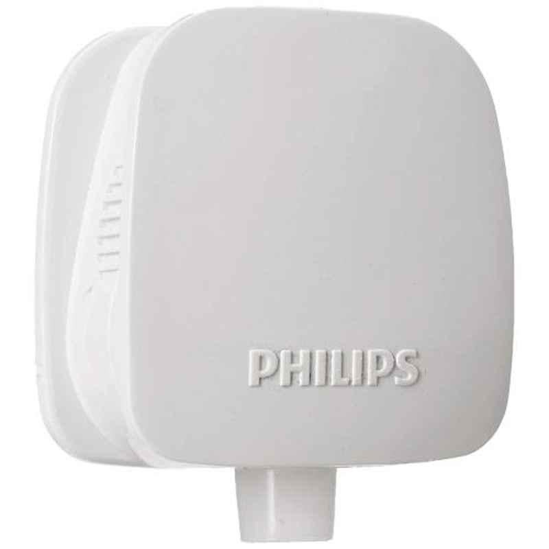 Philips 6A White Economy Range 3 Pin Plug, 913713678501 (Pack of 10)