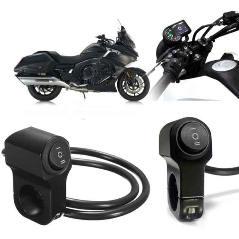 Auto Pearl 12V Aluminium Alloy Black Motorcycle Handlebar Headlight Switch for K 1600