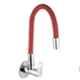 Zesta Brass Chrome Finish Single Flow Sink Cock with Red Flexible Silicone Swivel Spout