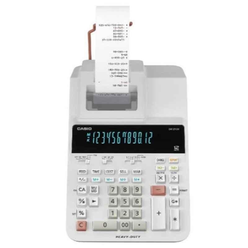 Casio DR-210R White & Black Heavy Duty Printing Calculator