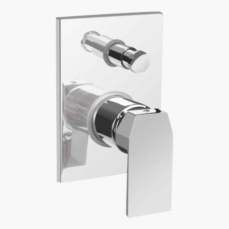 Kerovit Qua Silver Chrome Finish Single Lever 2 Inlet Concealed Bath & Shower Mixer Trim, KB1011014