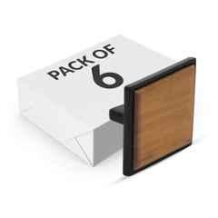 Plantex Knobs for Drawer | Square Drawer Knobs | Knobs for Cabinets | Pull-Push Knobs for Kitchen & Bedroom Drawer (Pack of 6) Big, Black & Wood