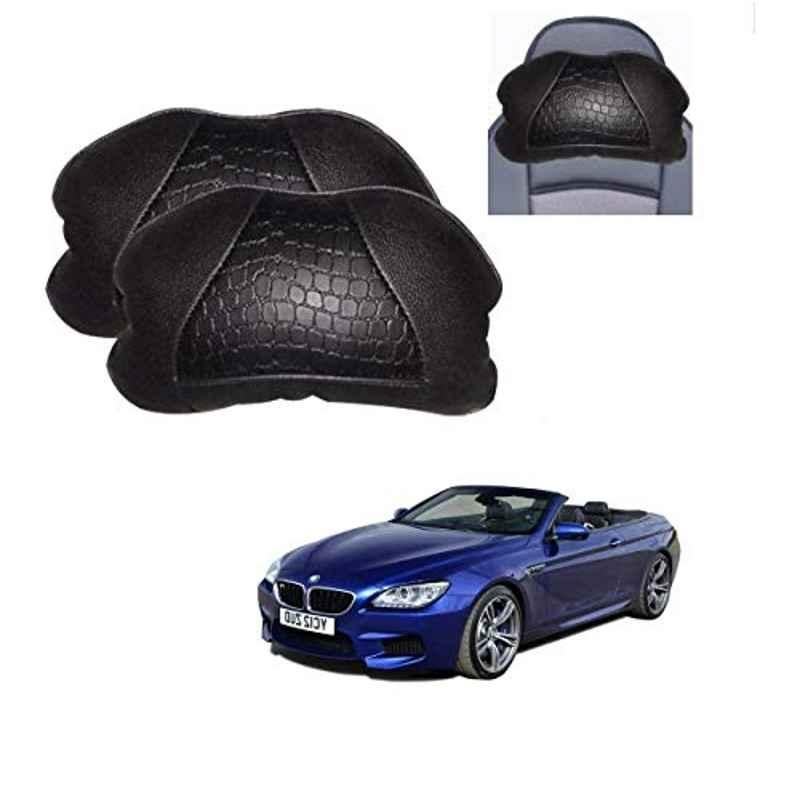 Kozdiko 2 Pcs Black Neck Rest Cushion Pillow Set for BMW 6 Series
