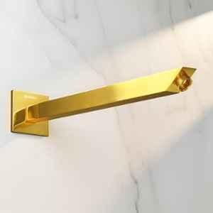 Plantex 9 inch Shower Arm for Overhead Shower/Stainless Steel Shower Pipe/Wall Mount Bathroom Fitting with 1/2 inch Thread (Gold)