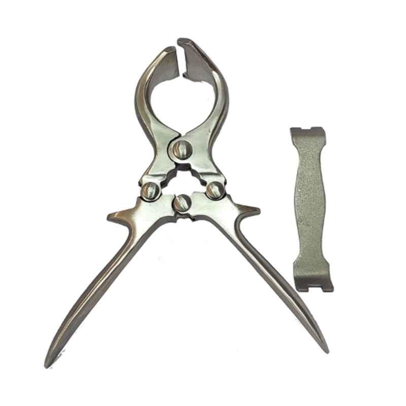 Forgesy GSS90 9 inch Stainless Steel Castrator Pliers with Key for Animals