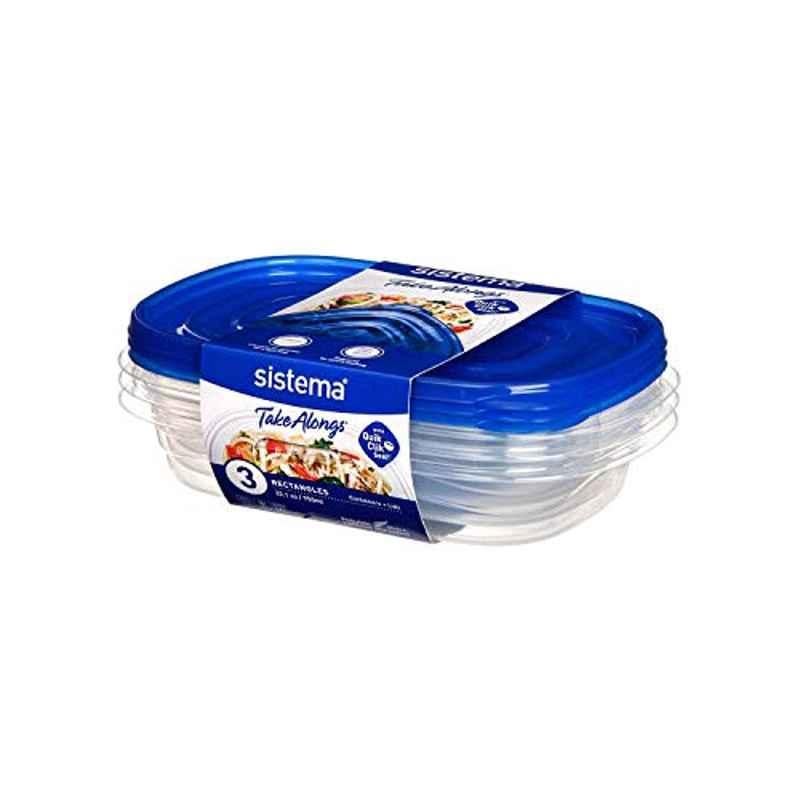 Sistema 950ml Takealongs Container with Lid (Pack of 3)