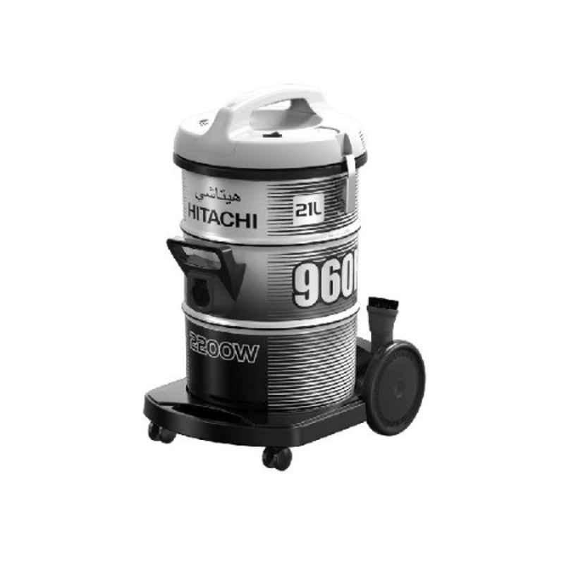 Hitachi 2200W 21L Platinum Grey Drum Vacuum Cleaner, CV960F24