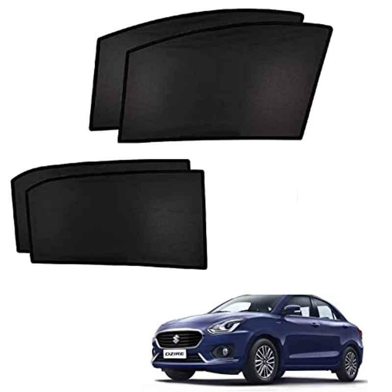 Kozdiko 4 Pcs Custom Fit Non Magnetic Curtains Mesh Car Sun Shade Set for Maruti Suzuki Dzire 2017-Present