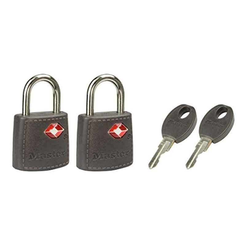 Master Lock 3.8x2.3x1.1cm Alloy Steel Luggage Lock Key Travel Padlocks, 4695EURTAST (Pack of 2)