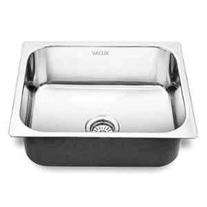 Vaclix 24x18x9 inch Modern Stainless Steel Chorme Kitchen Sink, GTC-IN-SB-2418SQR