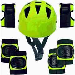 STYRKR Plastic & EVA Foam Green Protective Guard Cycling Set 7-in-1 Medium Size 11-15 Year Cycling Helmet Kit Cycling KitKIT-826