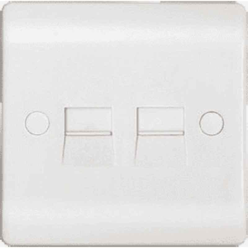 Micron 2 Gang RJ45 CAT6 Bakelite White Data Socket with 8-Terminal, MME0298