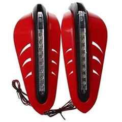 Meenu Arts Motorcycle Handguards with Led Light for 7/8 inch Grips - 300 * 140 * 110Mm (Red) for Yamaha Sz-R