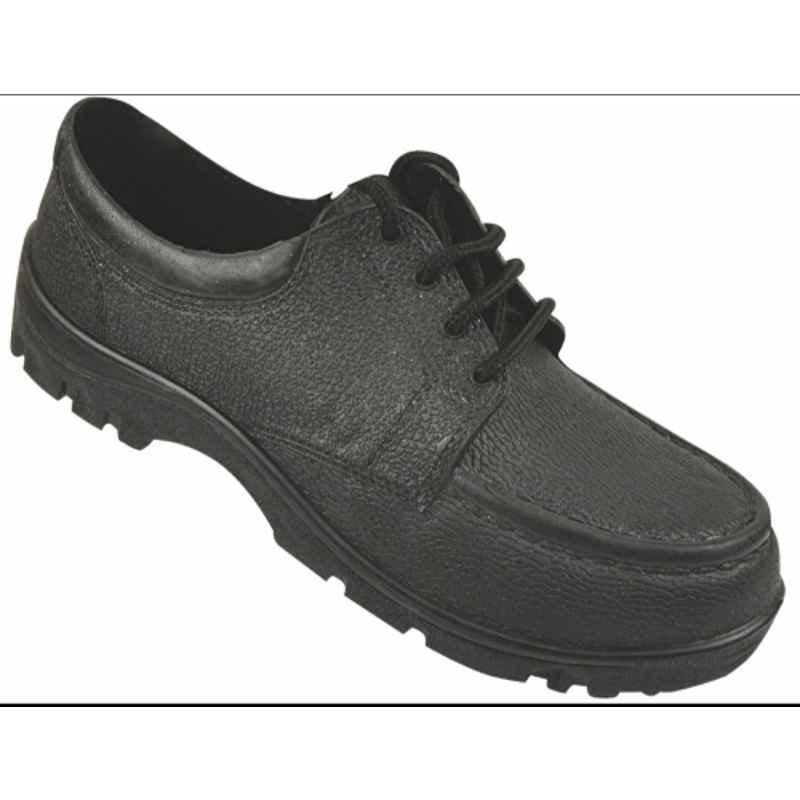 Agarson Goblin PVC Steel Toe Single Density Black Safety Shoes, Size: 9