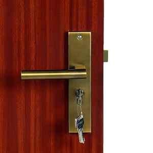 Handle Waala MG301 8 inch 60mm Stainless Steel Antique Brass Finish Cylindrical Plate Both Side Key Mortise Door Lock Set