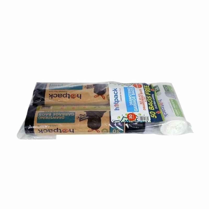 Hotpack Drawstring Garbage Bag With Dustbin Liners, OPDSB75103, 75x103cm, 2+1 Free