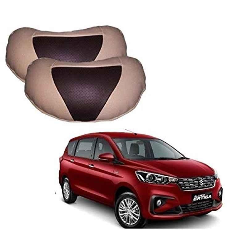 Kozdiko 2 Pcs Brown & Beige Neck Rest Set for Maruti Suzuki Ertiga (Nov 2018-Present), koz_39008