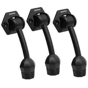 Plantex 5 inch Zinc Z Black Door Stopper with Rubber Grip for Home, SH-101 (Pack of 3)
