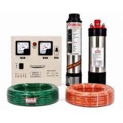Balaji Prakash 2HP 10 Stage Single Phase Pure Copper Oil Filled Submersible Pump with Control Panel, 60m Safety Wire & Submersible Cable