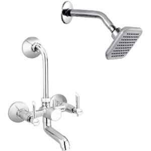 Prestige Croma 2 Pcs Brass Chrome Finish Wall Mixer & Grand Shower Head Set