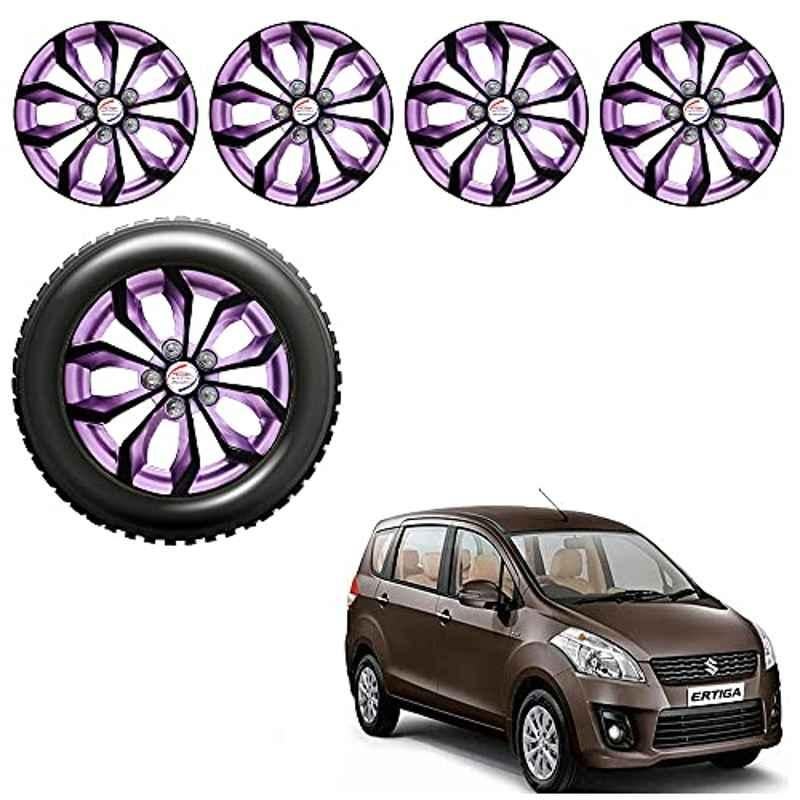 Auto Pearl 4 Pcs 15 inch ABS Black & Violet Car Wheel Cover Set for Maruti Suzuki Ertiga T1