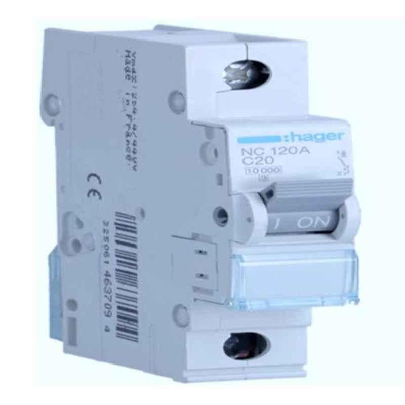 Hager 20A 10kA Miniature Circuit Breaker, NC120A