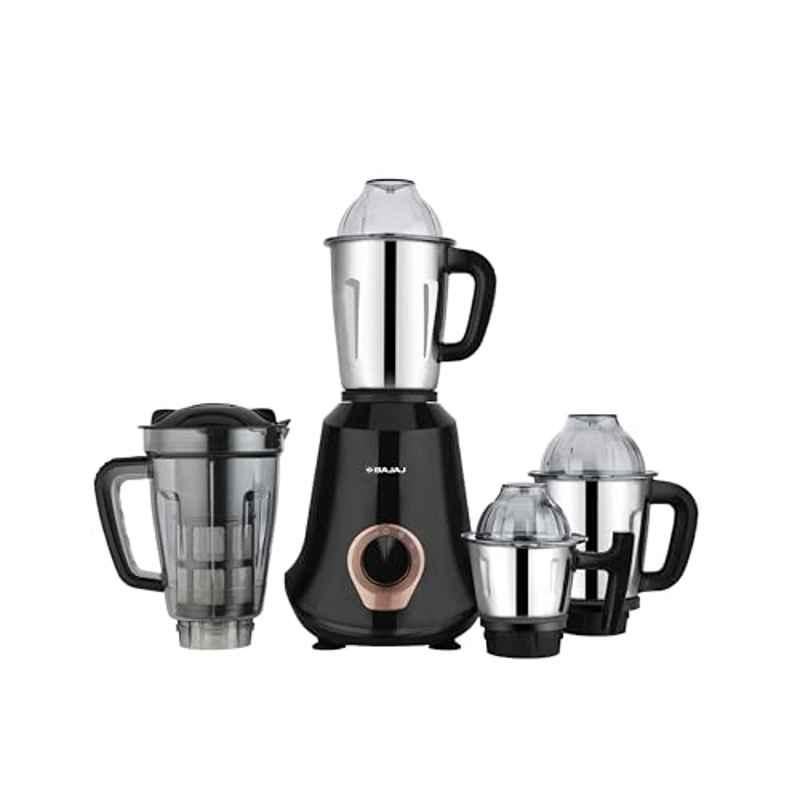 Bajaj Military Glamore 1000W Jet Black Mixer Grinder with 4 Jars & 2 Years Warranty, 410626