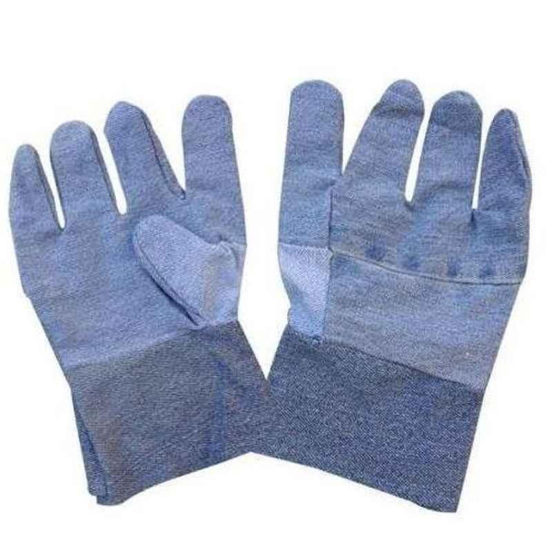 Siddhivinayak Blue Cotton Jeans Wiper Hand Gloves (Pack of 250)