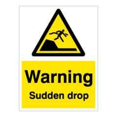 SUNSIGNS 400x600mm Vinyl & Acrylic Sandwich Warning Sudden Drop Signage, SN0028VNLM1HPIDAP