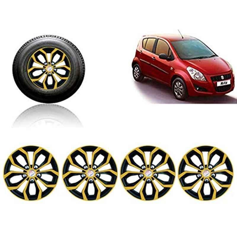 Auto Pearl 4 Pcs 14 inch ABS Golden & Black Car Wheel Cover Set for Maruti Suzuki Ritz T2