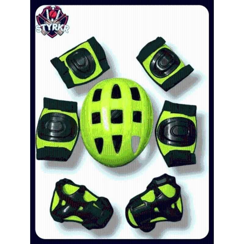 STYRKR Neon skating Kit for Kids (6-12 Years) | Cycling Safety set | Knee, Elbow, Skating KitKIT-618