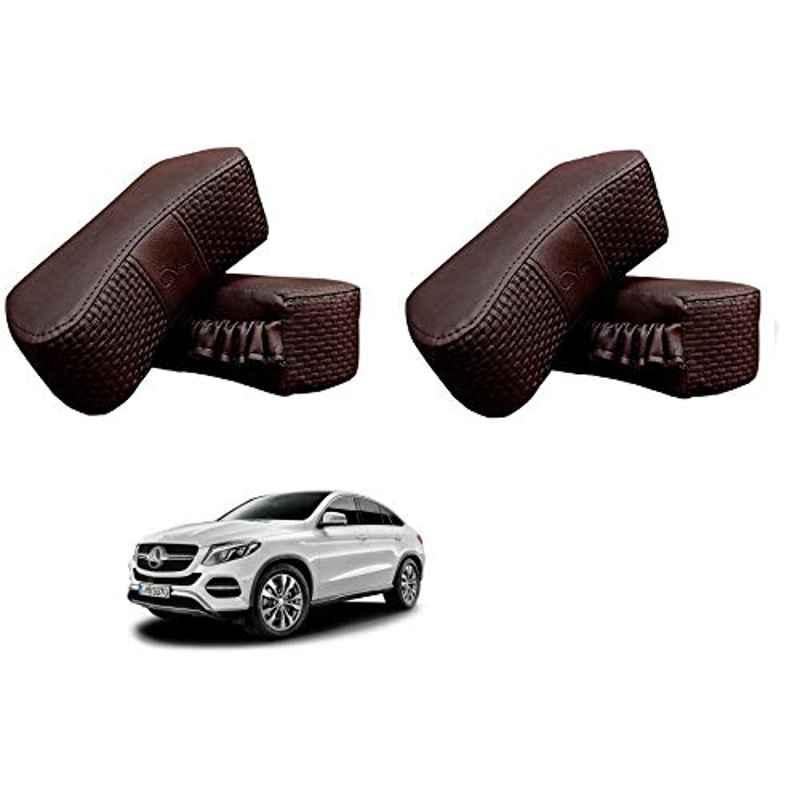 Kozdiko 4 Pcs CV Designer Cola Leatherite Neck Rest Car Cushion Pillow Set for Mercedes Benz GlE-Couple