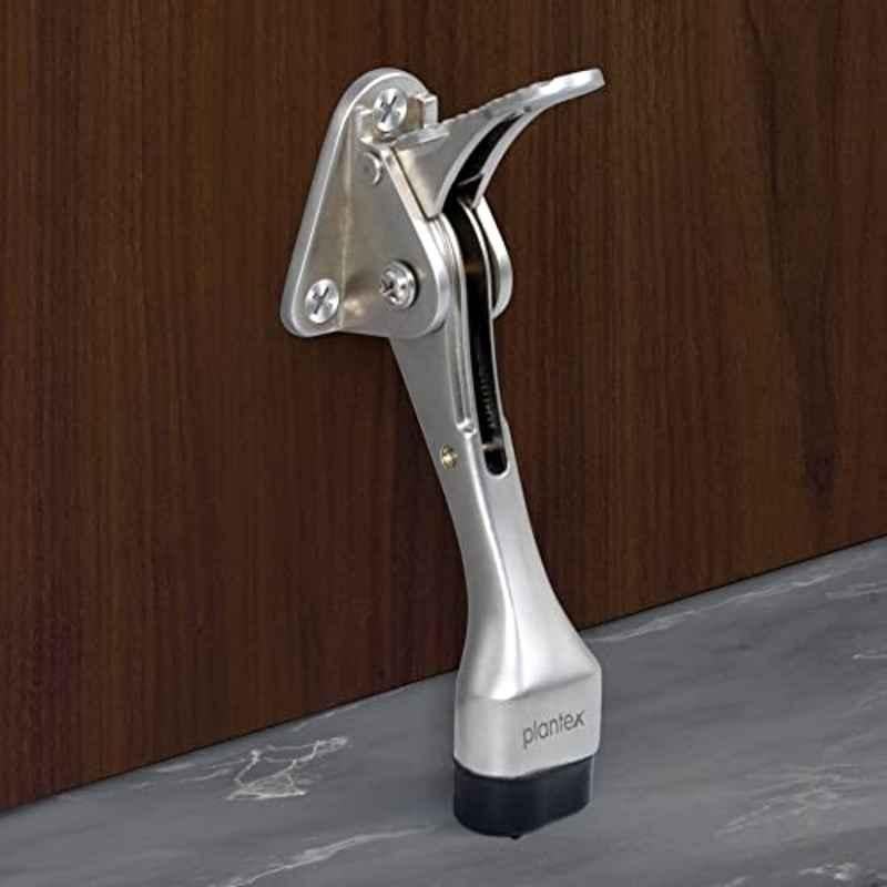 Plantex Hydraulic Door Stopper/Heavy Duty 5 inch Gate Stopper for Home/Door Stops (Pack of 2) 186-Satin