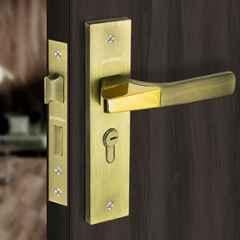 Plantex Heavy-Duty Door Lock Set Main Door Lock Handle Set/ 6-Lever Lock Mechanism with 3 Years of Warranty/Mortise Lock with 3 Keys, Brass Lockbody & Cylinder8114 Antique Brass & PVD Gold