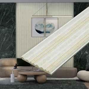 Plantex 9 Sqft 5 inchx8ft Ivory Gold Charcoal 3D Wall Panel for Interior Decor (Pack of 3)