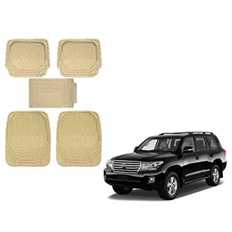 Kozdiko 5 Pcs 8855TW Beige Car Foot Mat Set for Toyota Land Cruiser, koz_21478