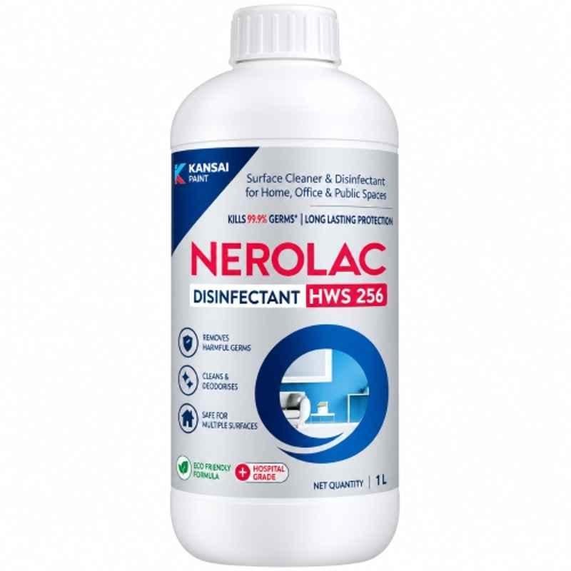 Nerolac HWS 256 1 Litre Clear Surface Disinfectant with Non Toxic, Low Odor & FastDrying