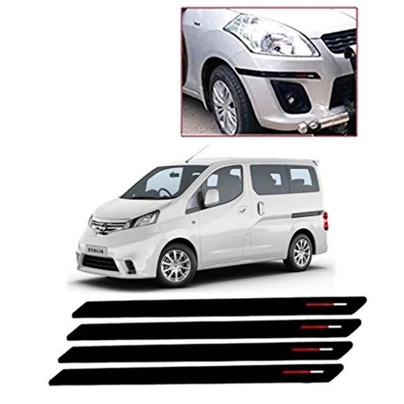 Kozdiko 4 Pcs Black & Red Bumper Protector Set for Nissan Evalia