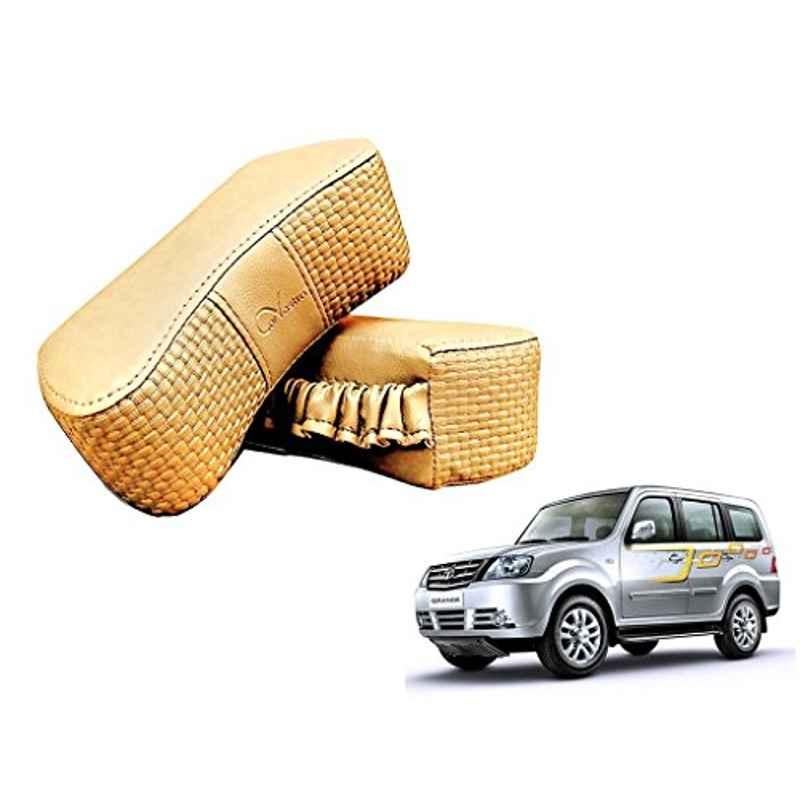 Kozdiko 2 Pcs Memory Foam Beige Luxurious Neck Rest Set for Tata Sumo Grand, koz_23450