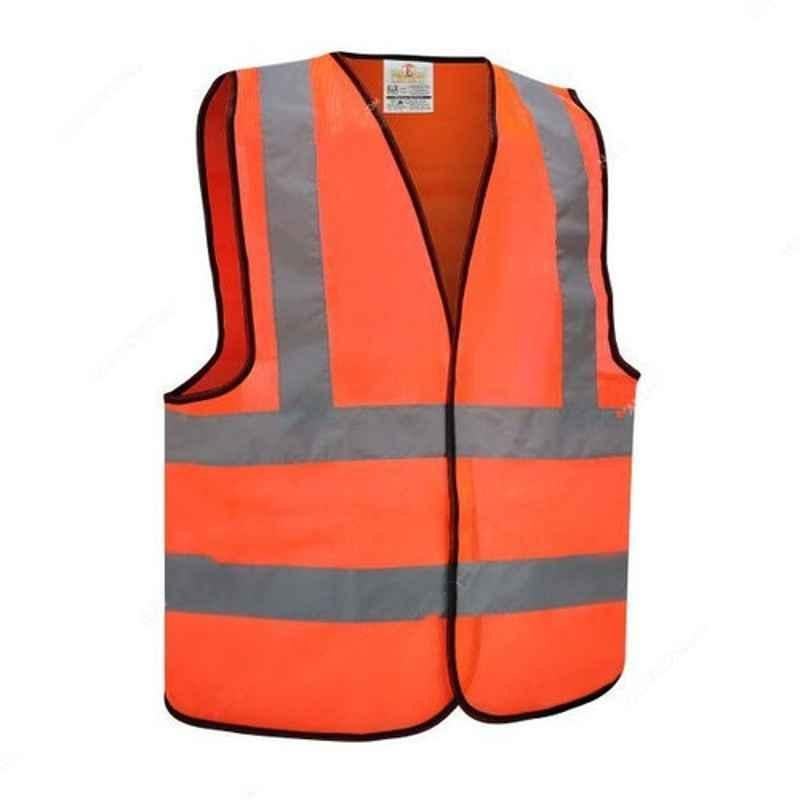 Empiral Star E108093106 Polyester Orange Safety Vest, Size: 3XL