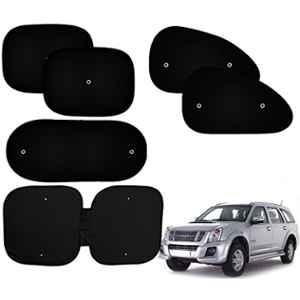 Auto Pearl 6 Pcs PVC & Mesh Black Window, Front & Rear Sun Shade Set for Isuzu MU 7