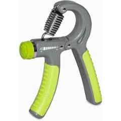 QUIT-X 8.3cm Grey & Yellow Ergonomic Handle Hand Fitness Grip with Adjustable Resistance
