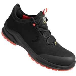 Safety Jogger Modulo Microfiber Nano Carbon Toe Black & Red Washable Safety Shoes with PU Sole, Size: 7
