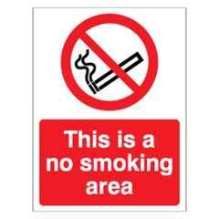 SUNSIGNS 75x100mm Vinyl This is a no Smoking area Signage, SS0223VNLOTHPIXAA