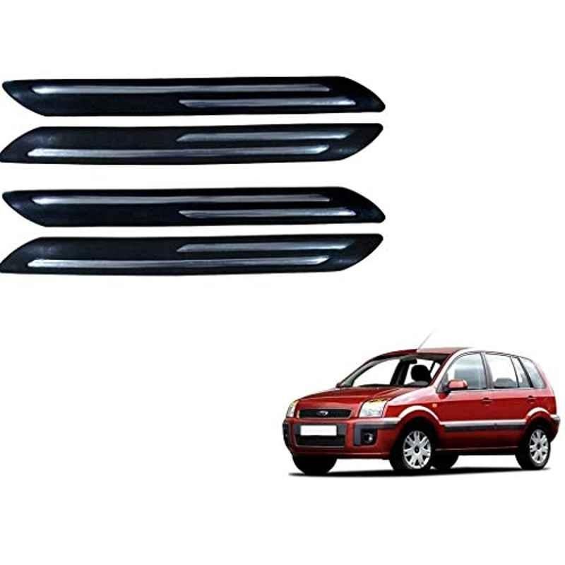Kozdiko 4 Pcs PVC Black Double Chrome Finish Car Bumper Protector Set for Ford Fusion