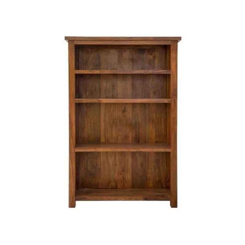 Angel Furniture 90x30x135cm Honey Glossy Finish Solid Sheesham Wood Antonio Bookshelf, AF-172H