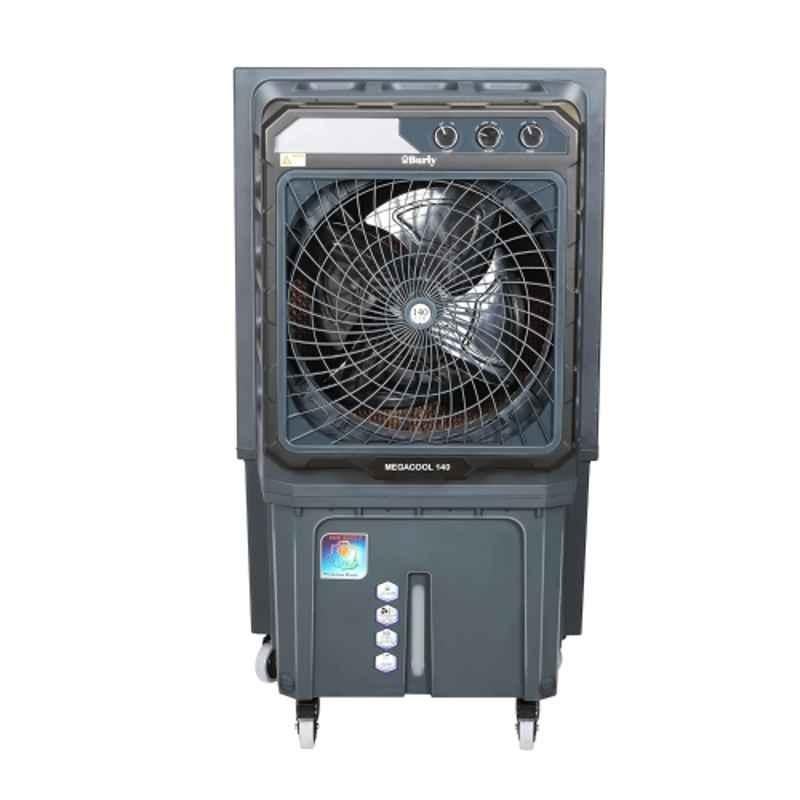 Burly Mega Cool 140 275W 140 Litre Plastic Grey Desert Air Cooler with Honeycomb Pad Cooling & 1 Year Warranty
