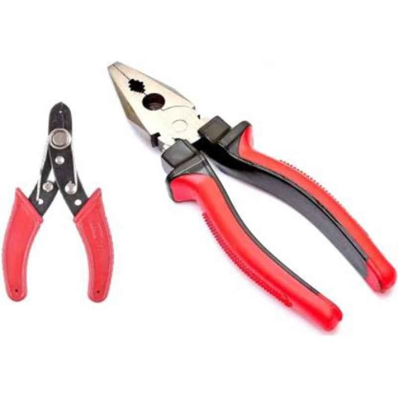 Ambrosh 8 inch Iron Red & Black Combination Plier & Wire Cutter Combo