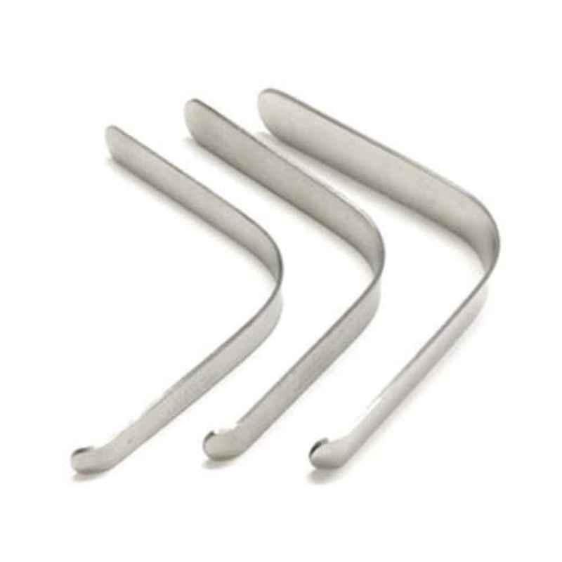 Forgesy 3 Pcs L Shape Stainless Steel Silver Tongue Depressor Set