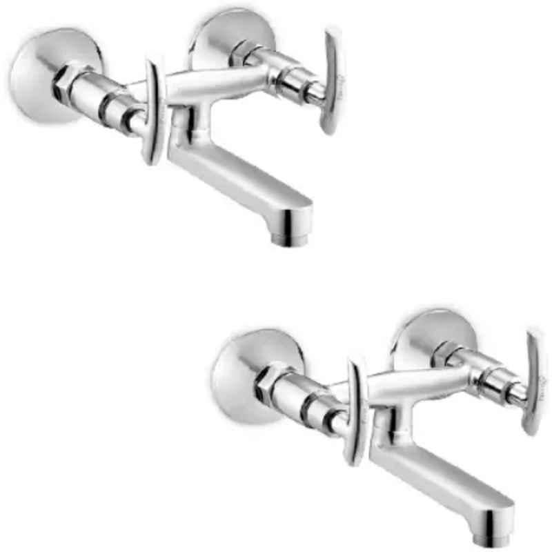 Prestige C-2 Brass Chrome Finish Silver Non Telephonic Wall Mixer (Pack of 2)